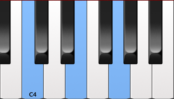 Reverse Chord Finder piano view