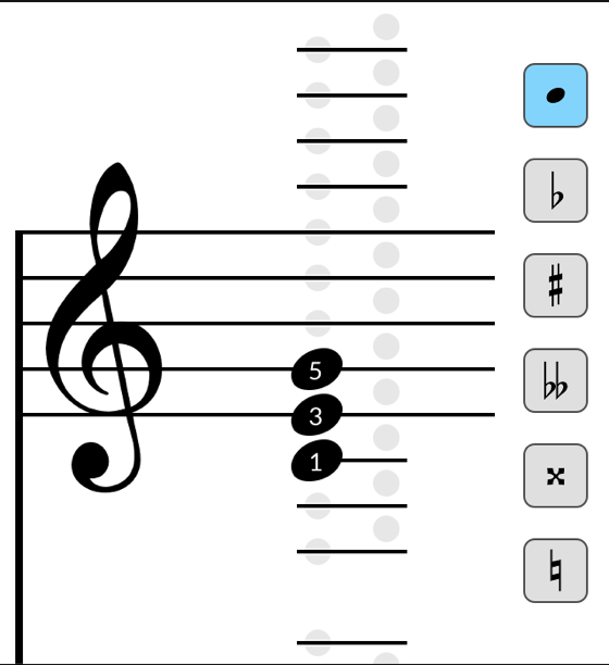 Reverse Chord Finder music score view